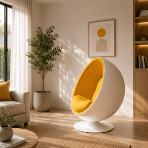 כורסת בועה צהובה B-82A) ball chair)